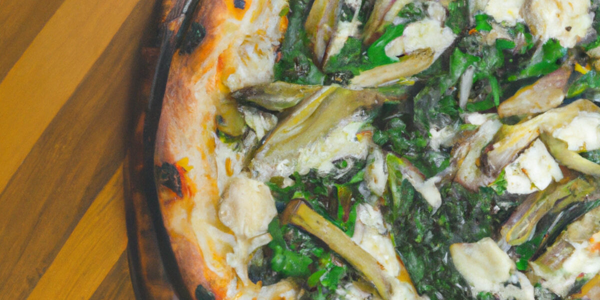 artichoke and spinach cheesy pizza