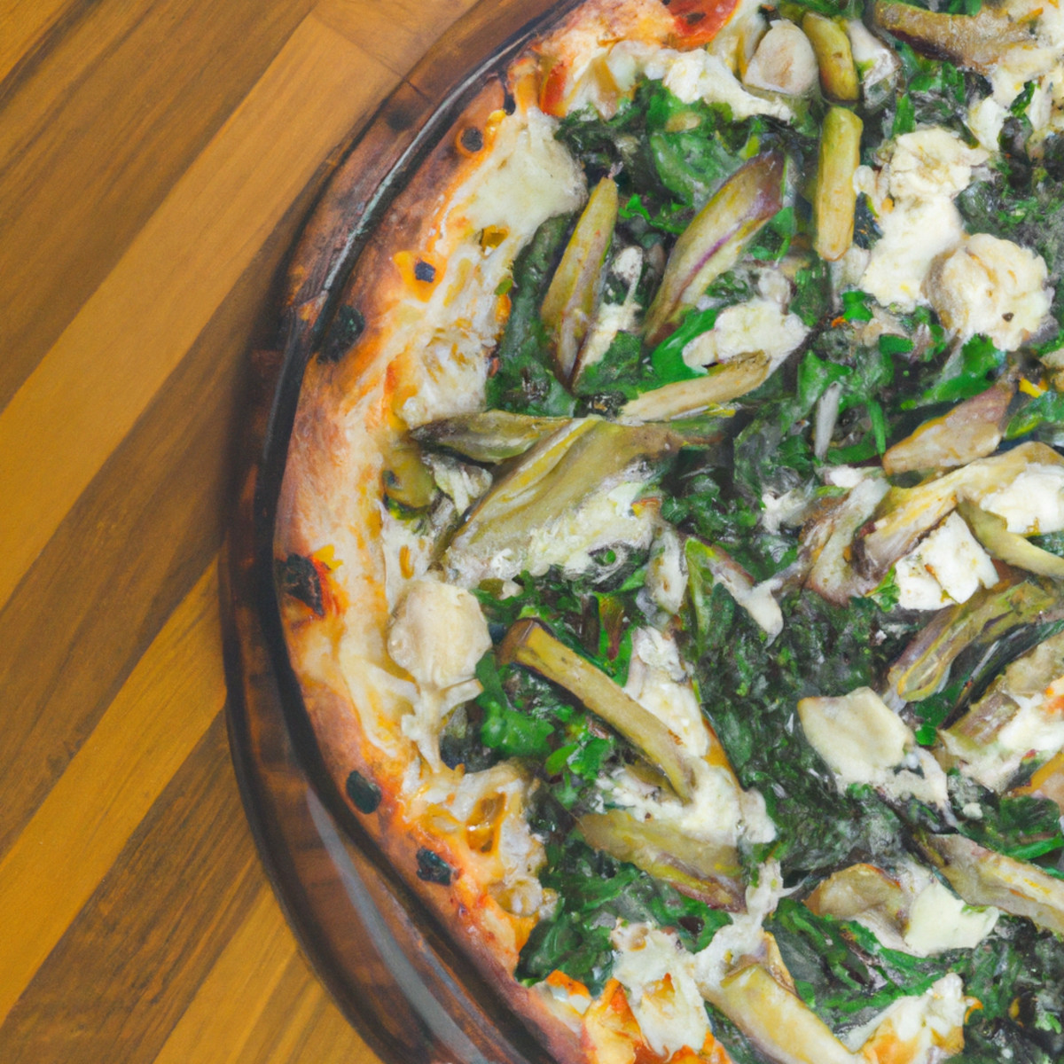 artichoke and spinach cheesy pizza
