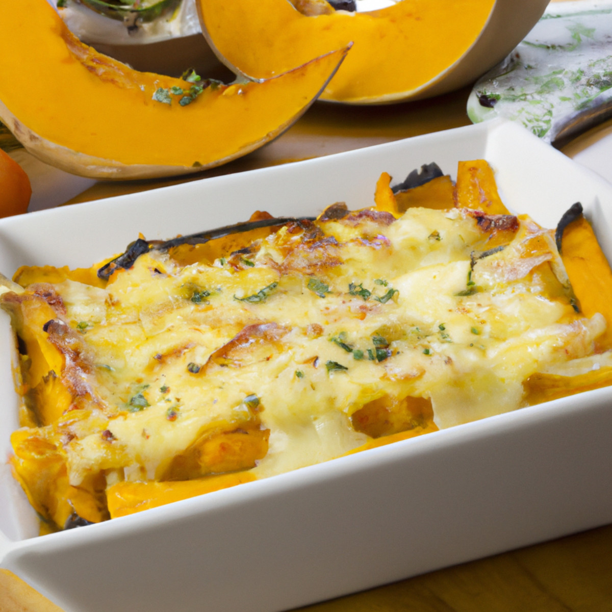 baked butternut squash and cheese gratin