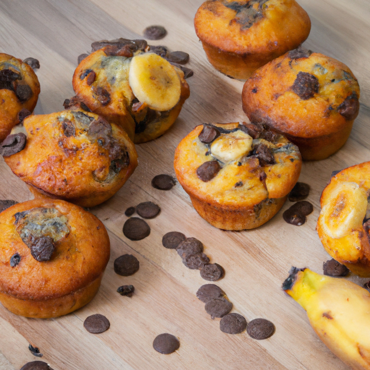 banana and chocolate chip muffins