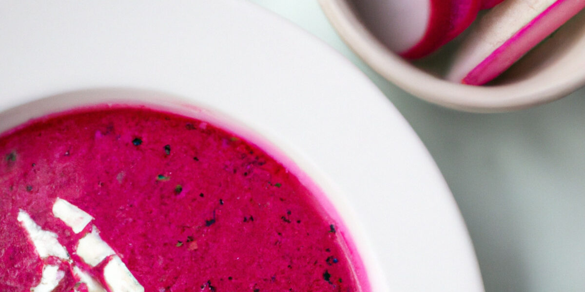beetroot soup with cheese and radish