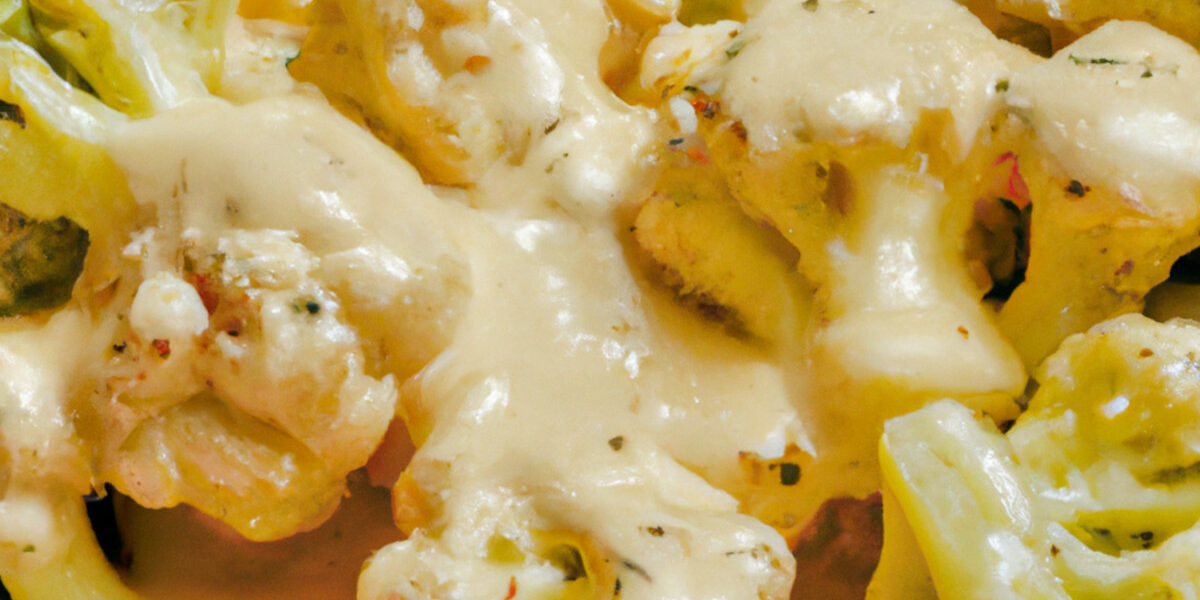 broccoli and cauliflower in mustard sauce