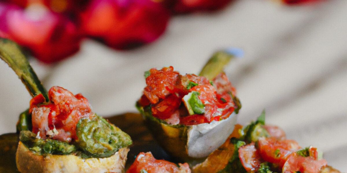 bruschetta with pesto tomatoes