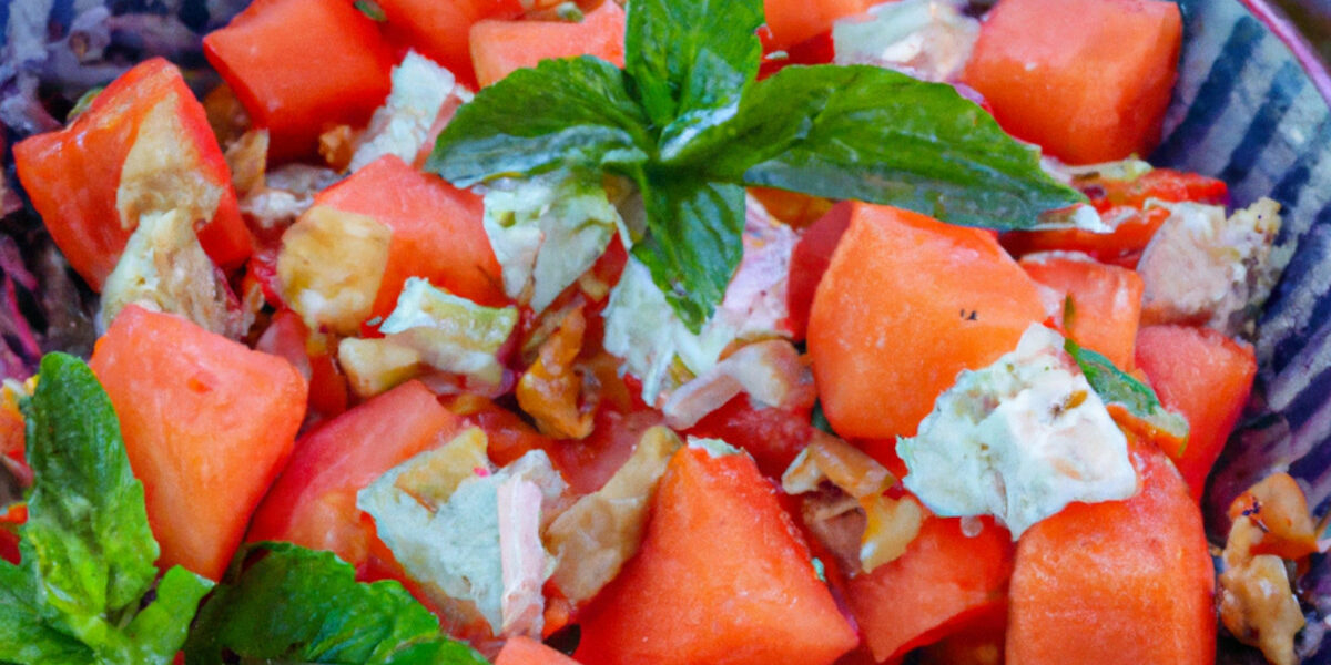 cantaloupe and watermelon salad