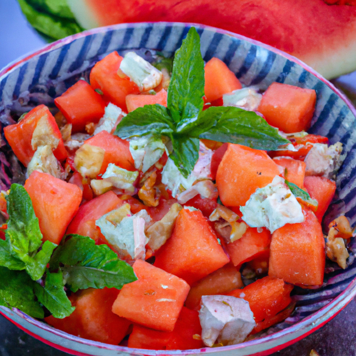 cantaloupe and watermelon salad