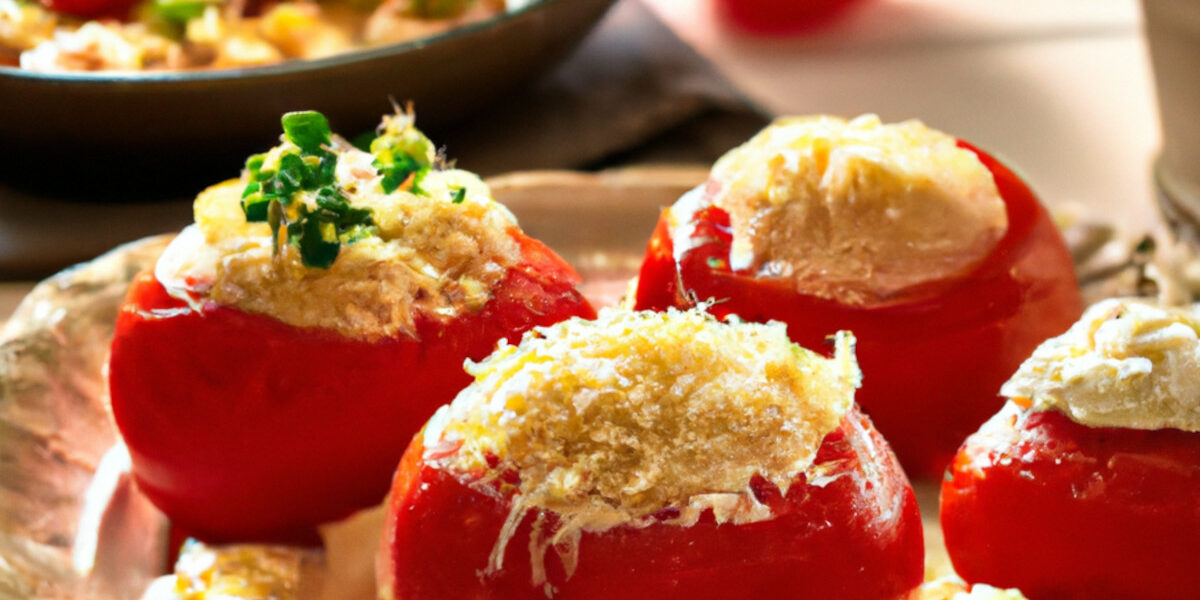 cheese topped and stuffed tomatoes