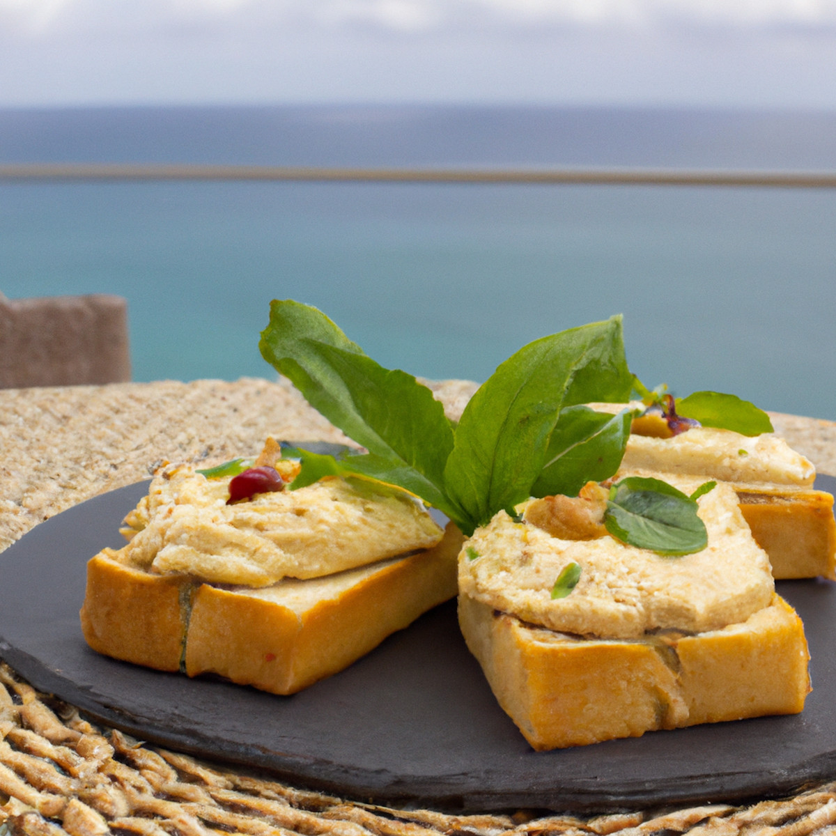 cheesy mashed chickpeas topped toast