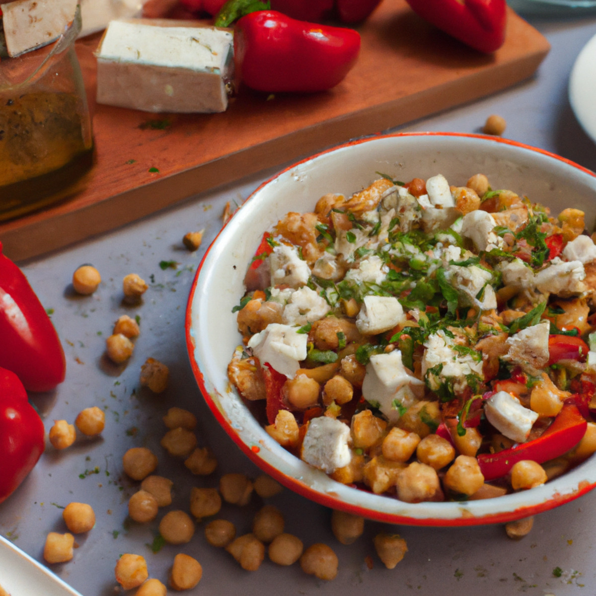 chickpea salad with cumin vinaigrette