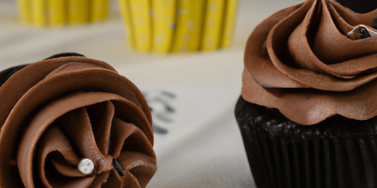 chocolate cupcakes with mousse topping