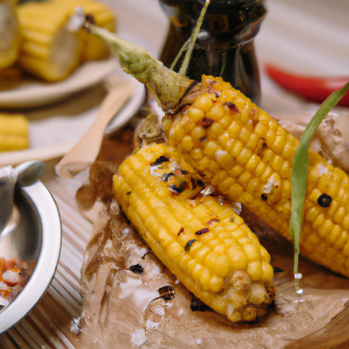 corn cob with cheese