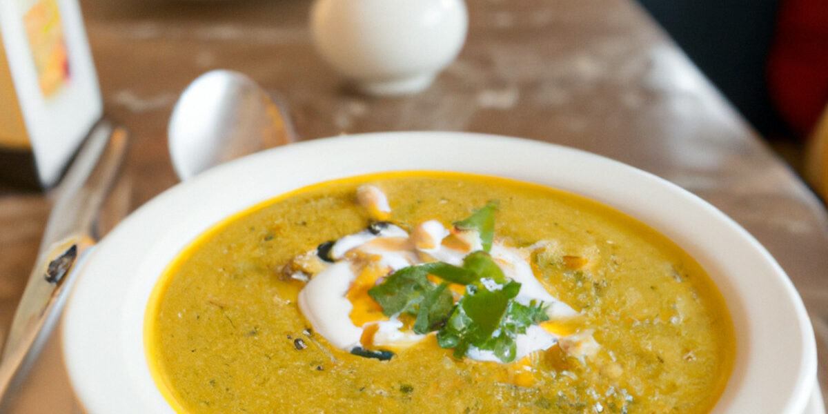 cream soup with lentil and spinach