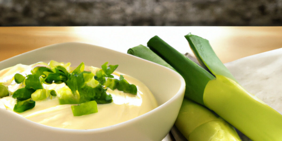 creamy cheese with leeks