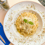 creamy pasta with oregano and hazelnut