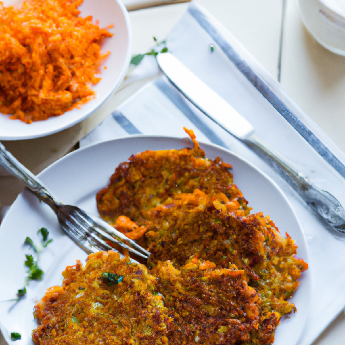 crispy carrot and potato pancakes