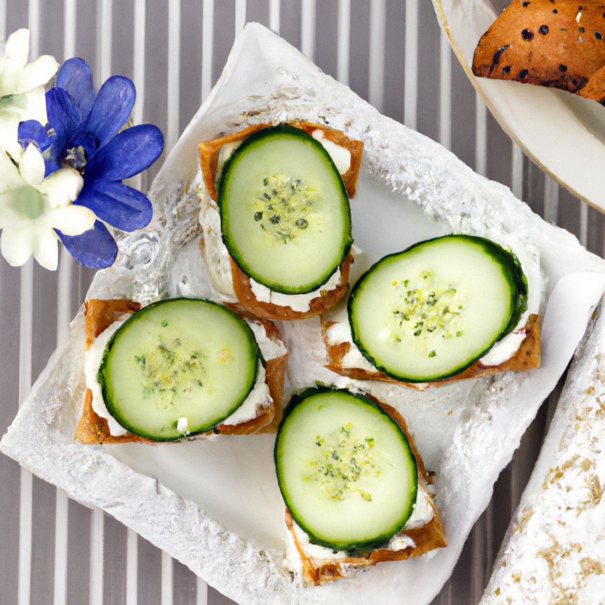 cucumber and cream cheese toasties