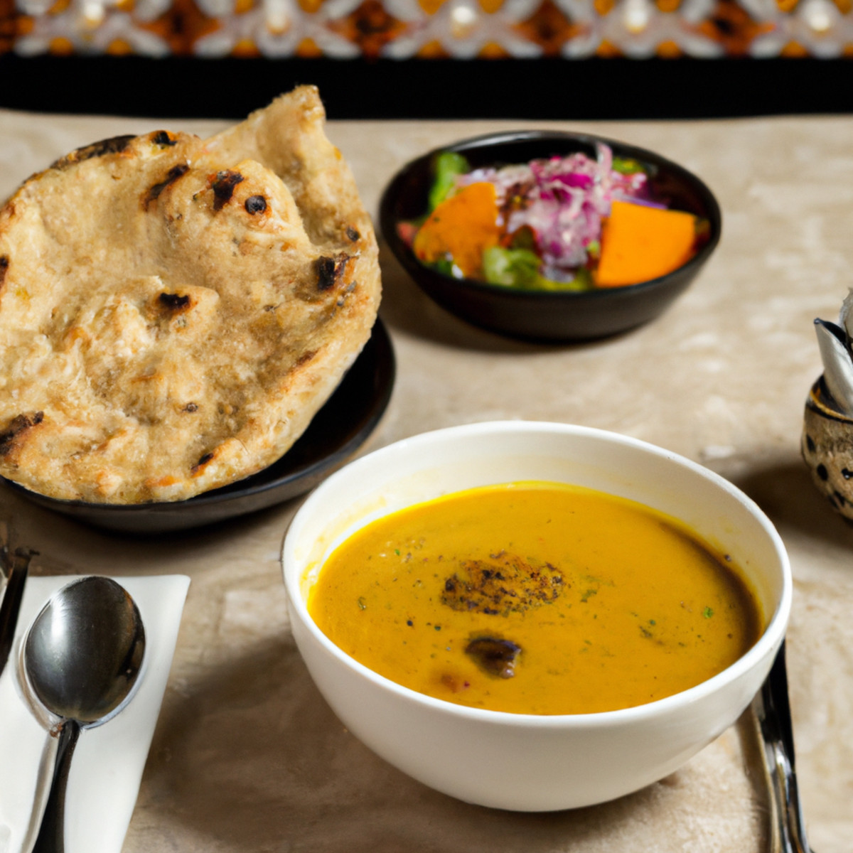 curried squash with lentil and coconut soup