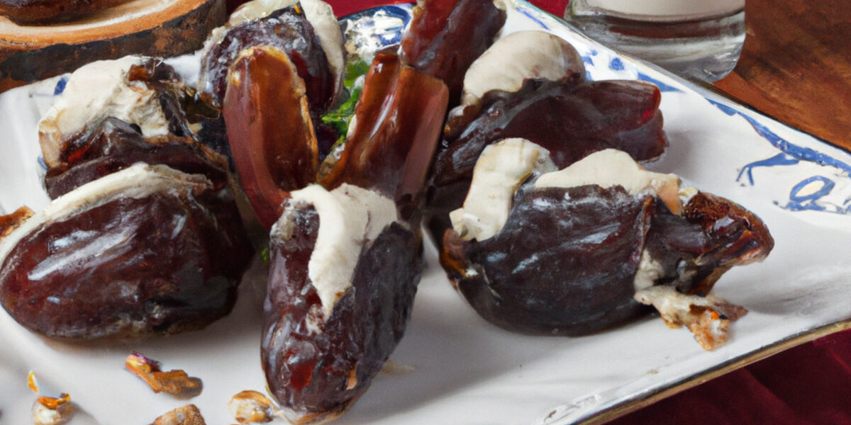 dates stuffed with cream cheese and pecans