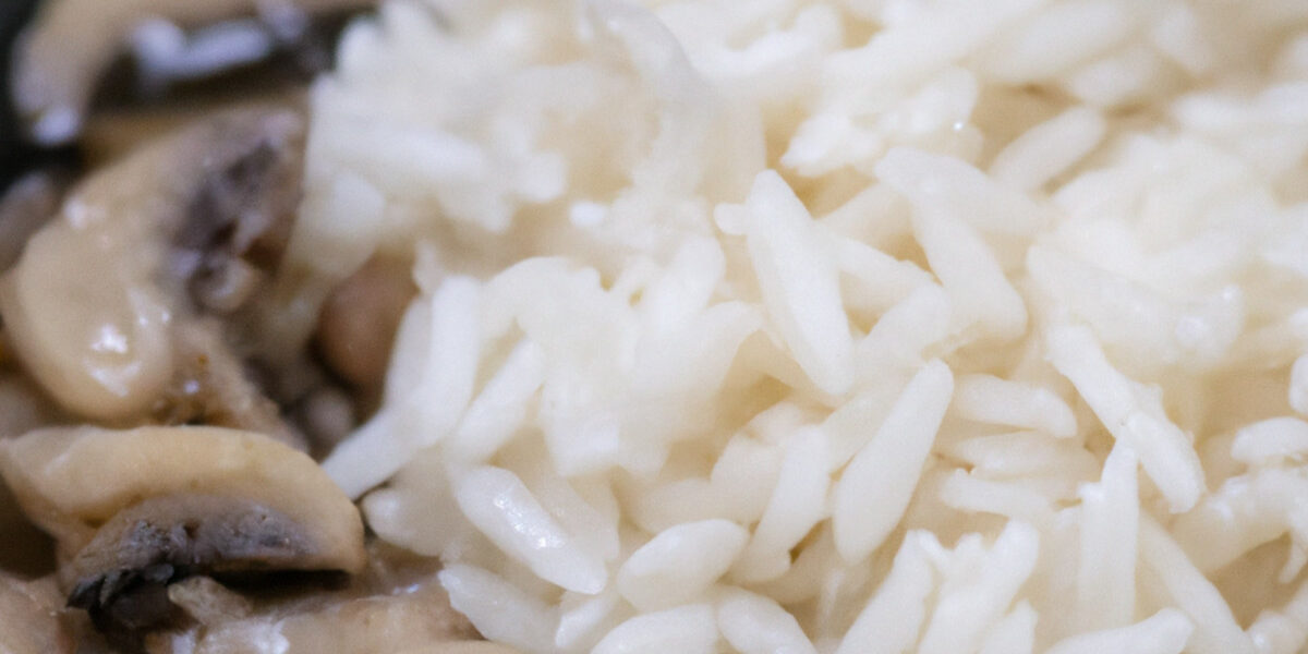 flavored rice with cheese and mushroom