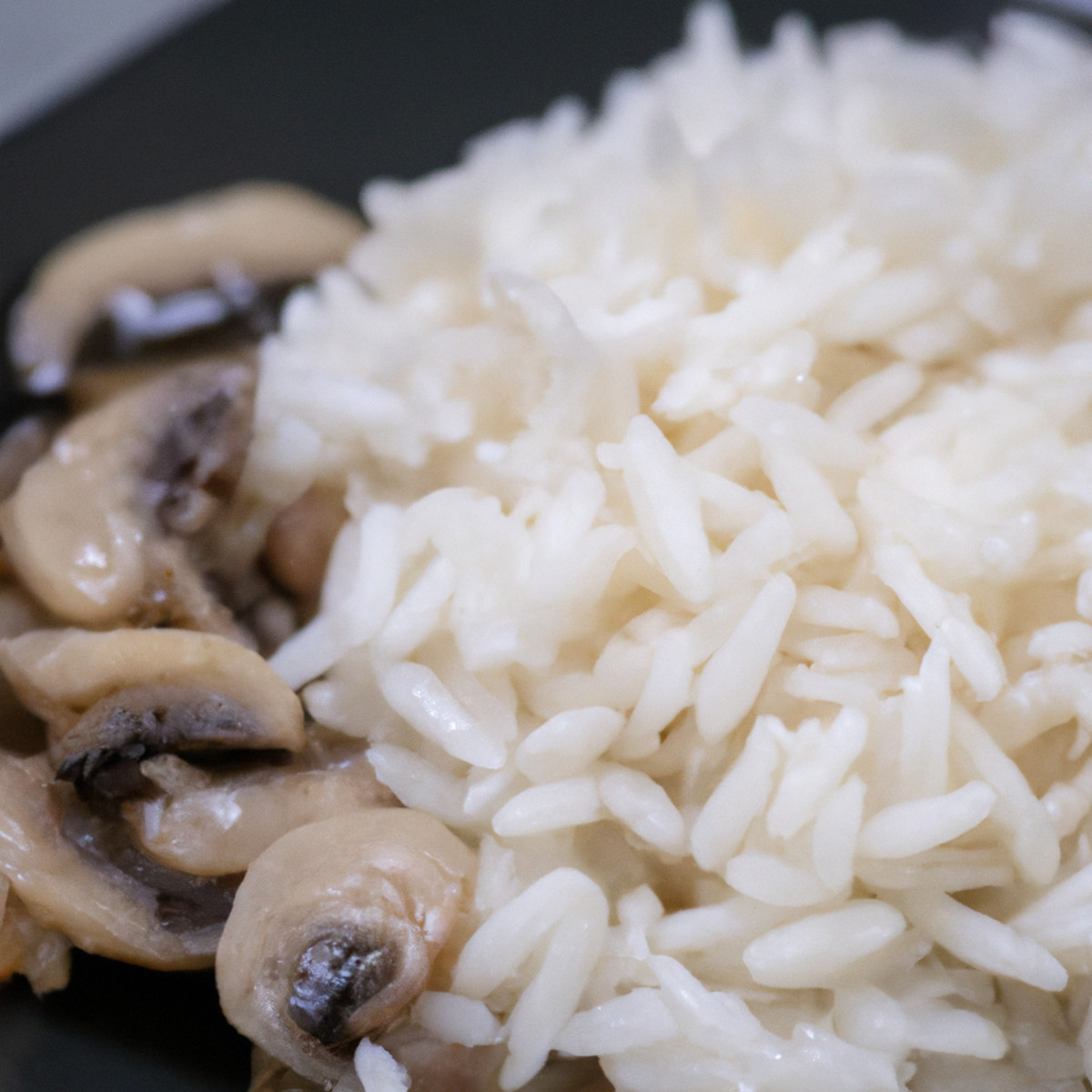 flavored rice with cheese and mushroom