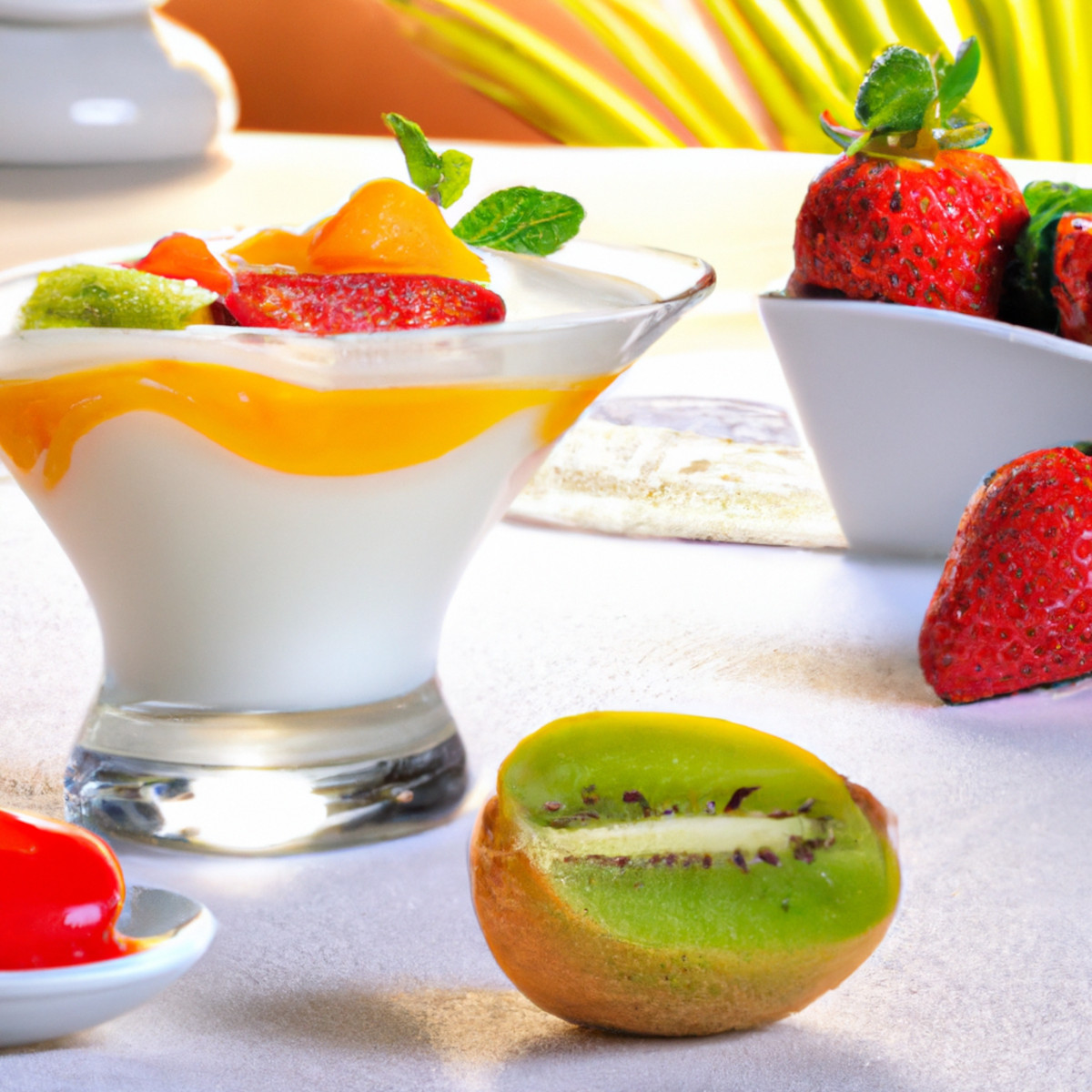 fresh fruit and yogurt salad