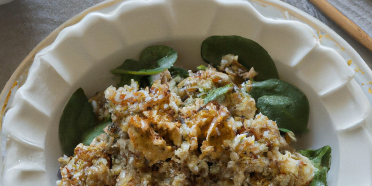 fried quinoa with spinach and walnuts
