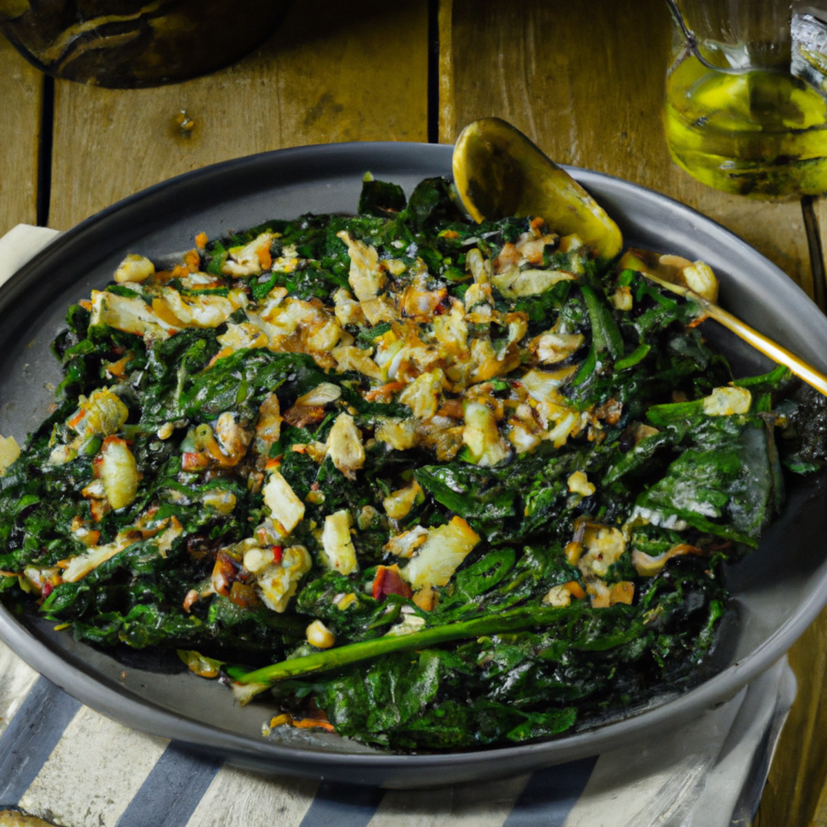 fried swiss chard with cheese