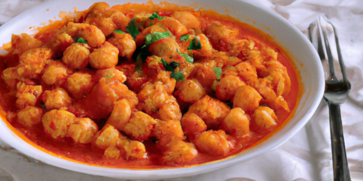 gingery chickpeas in spicy tomato sauce