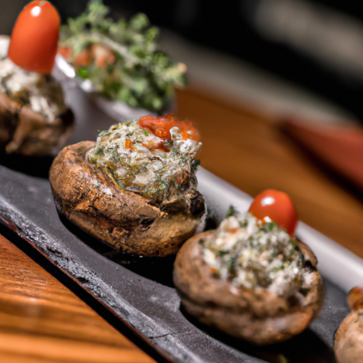 grilled and stuffed mushrooms