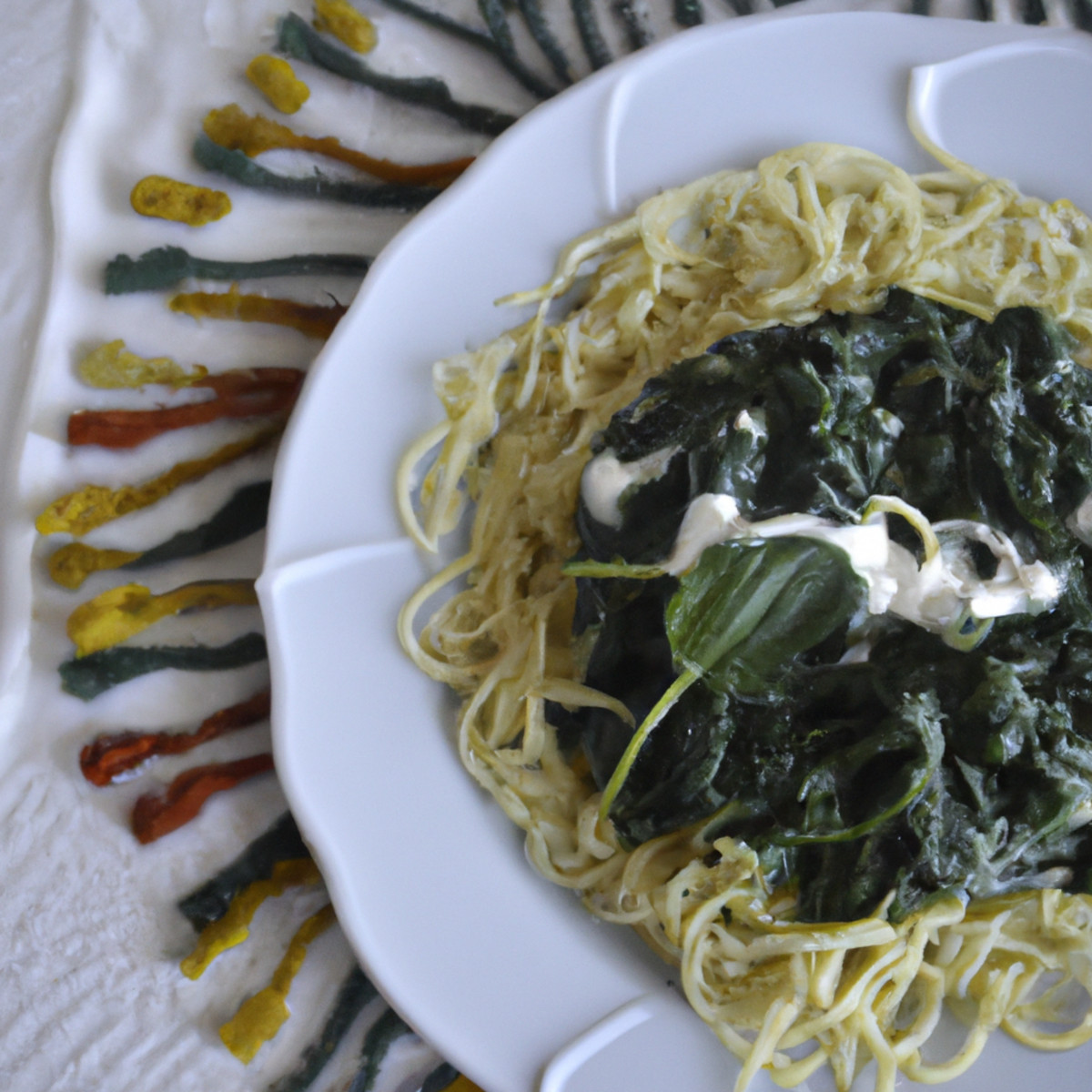 herbed cheese and spinach pasta