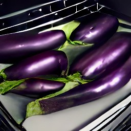 the eggplant roasted after 45 minutes in the hot oven.