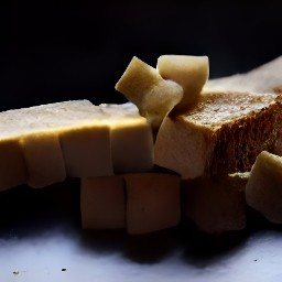 1.8 oz of stale bread cut into cubes.