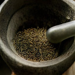 a powdery mixture of cumin and coriander seeds.