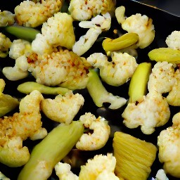 chopped roasted cauliflower and butternut squash.