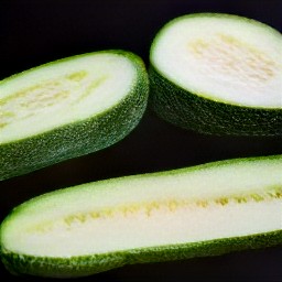 peeled red onions, cut yellow bell peppers, and cut baby zucchini lengthways in halves.