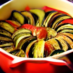 a crock pot full of vegetables in tomato sauce.