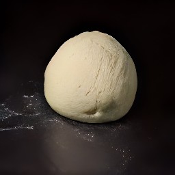 the dough rolled into a ball.