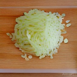 a bowl of finely chopped onions.