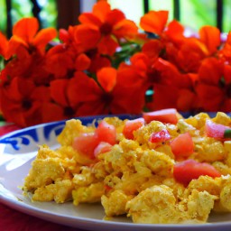 

Huevos a la Mexicana is an authentic Mexican breakfast dish made with eggs, red chili peppers that is gluten-free, nut-free and soy-free.