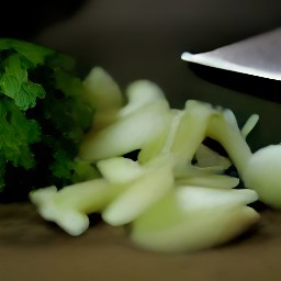 finely chopped onions, garlic, and cilantro.