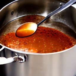 a boiling dressing made with 4 tablespoons of butter, corn syrup, brown sugar, chili powder, ground cinnamon, and cayenne pepper.