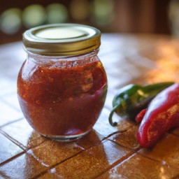 

Chilli salsa is a gluten-free, nut-free, soy-free and lactose-free condiment made of canned tomatoes and yellow onions that adds zesty flavor to any dish without the need for cooking.