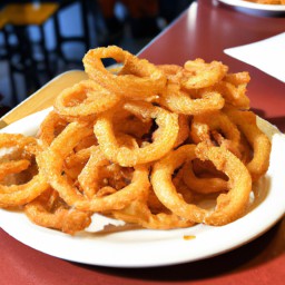 

Crispy Fried Onions are a vegan, eggs-free, nuts-free, soy-free and lactose-free side dish that can be deep fried using all purpose flour, onions and olive oil - perfect for cooking for kids!