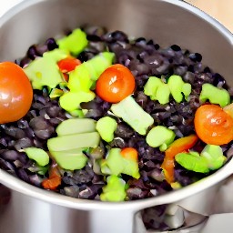 a savory black bean dish with a kick of spice.