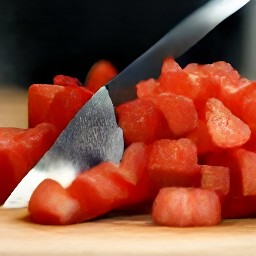 peeled tomatoes and chopped bell peppers.