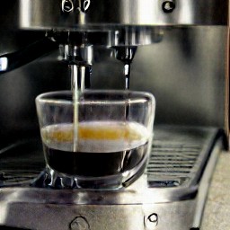 the coffee machine will fill the mug halfway with coffee.