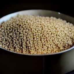 quinoa that has been cooked in water for a total of 20 minutes.