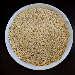 the cooked quinoa was transferred to a plate.