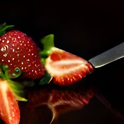 a bowl of cut strawberries.
