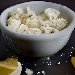 a bowl of feta cheese mixture.