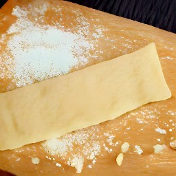 a flat sheet of puff pastry.